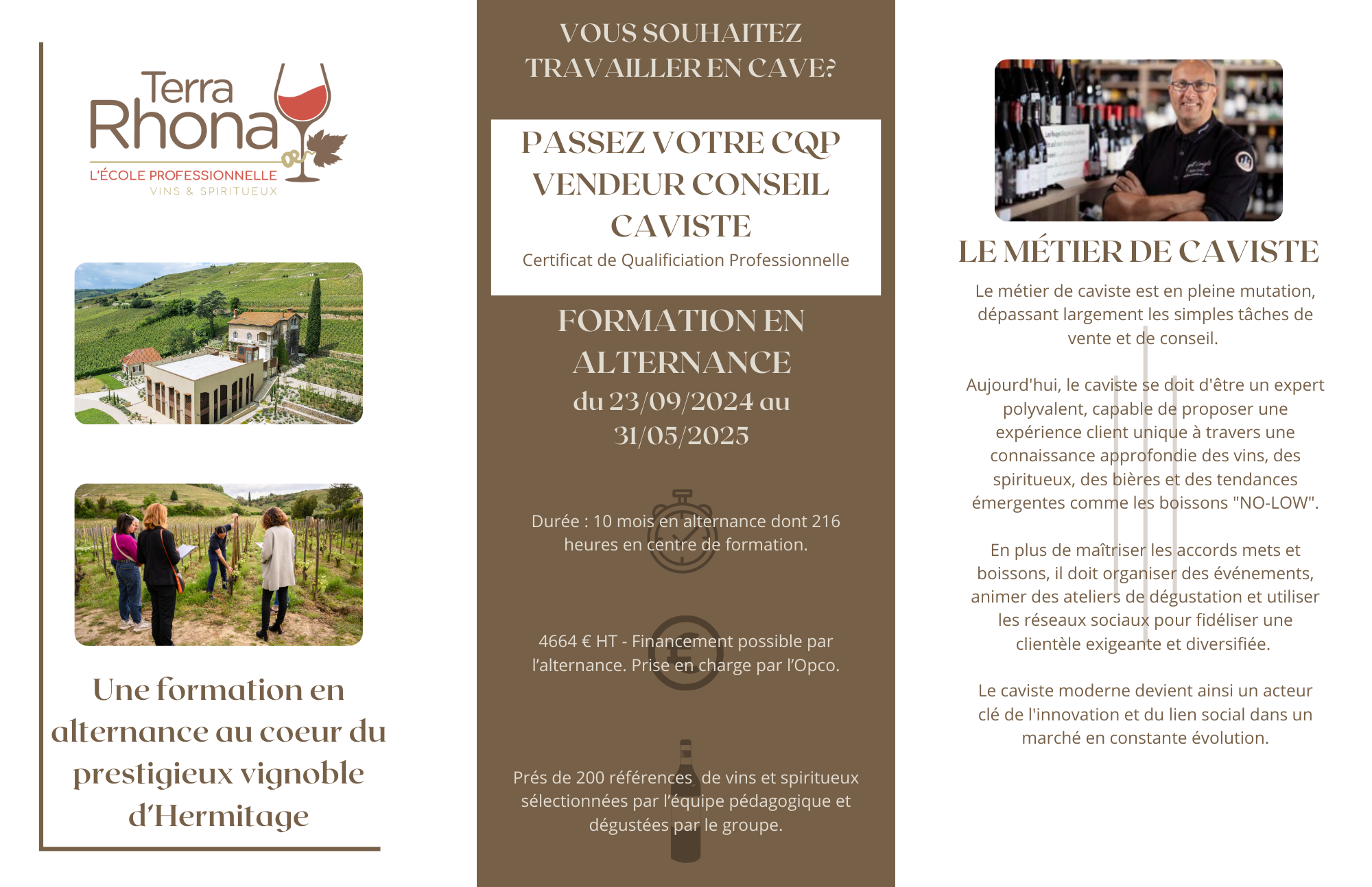 caviste formation vin wine rhone terrarhona